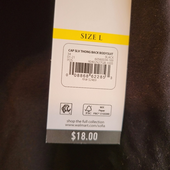 Sofia Jeans by Sofia Vergara Capsleeve Bodysuit Large - Picture 3 of 5